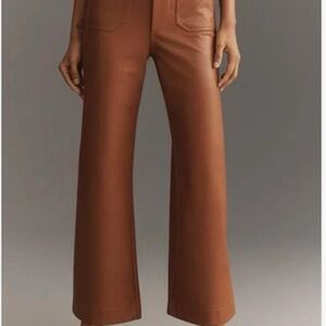 Maeve Colette Cropped Faux Leather Pants